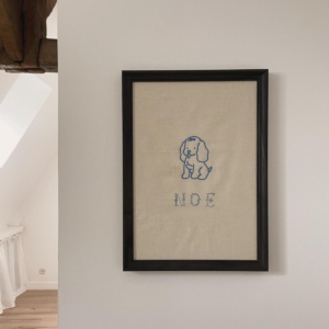 Broderie murale Chien vintage personnalisable